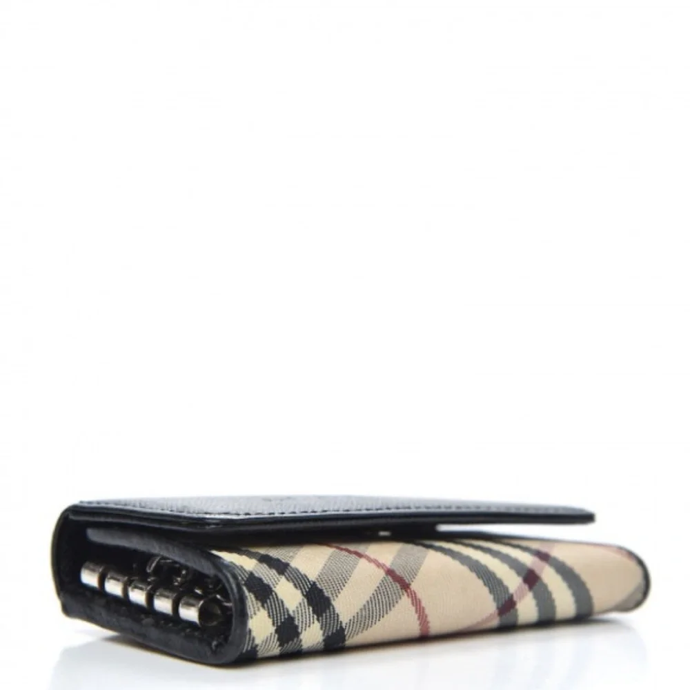 Burberry BURBERRY  Nova Check 4 Key Holder Case Black and Beige EUC